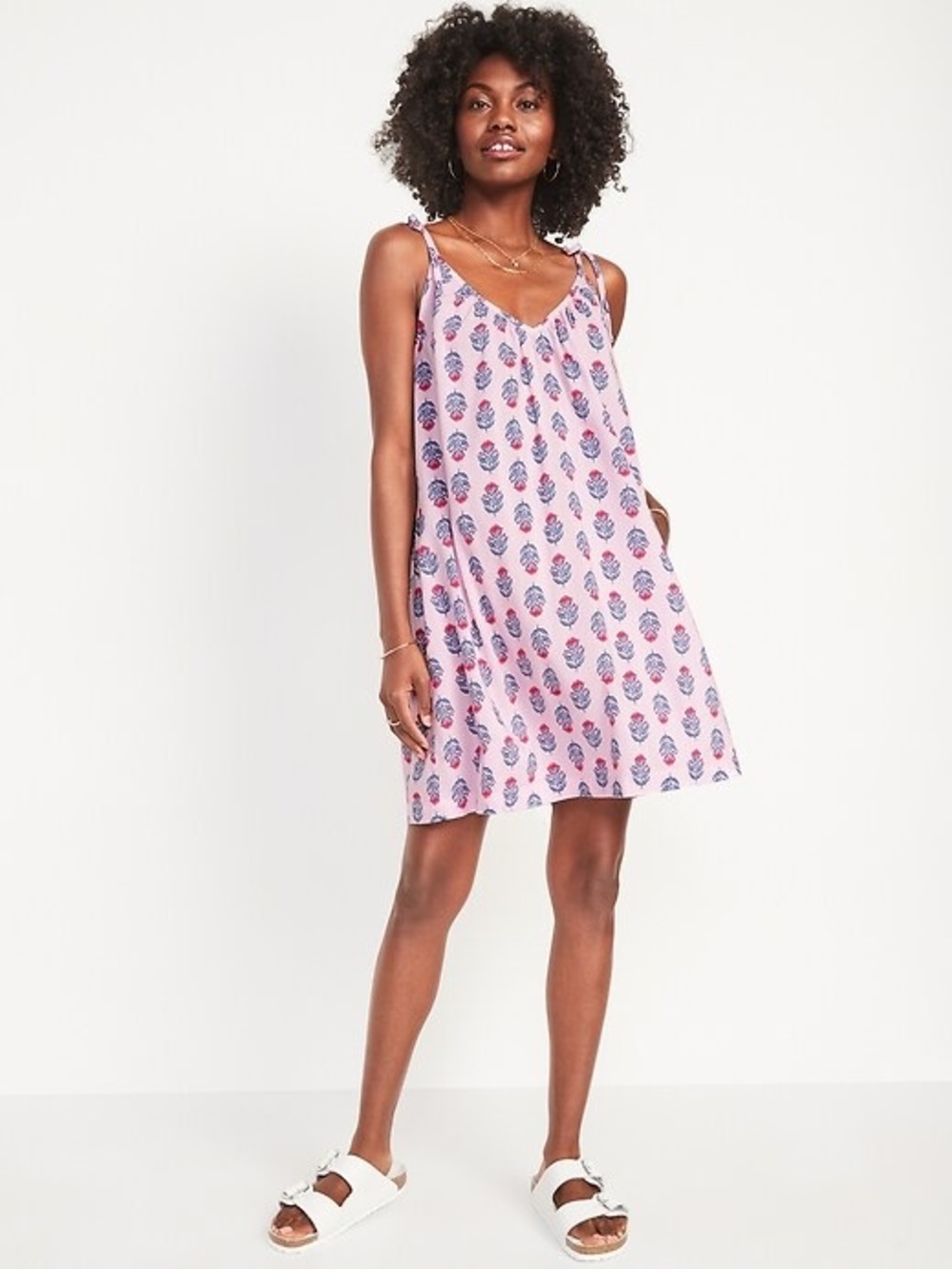 NWT Old Navy Tie-Shoulder Mini Swing dress, size Large